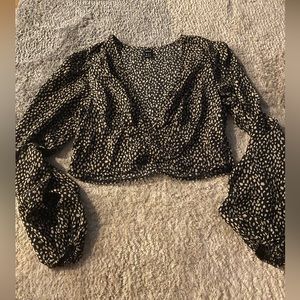 Black and grey blouse